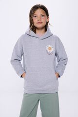 Springfield Kids Sweatshirt flor com capuz para menina cinzento