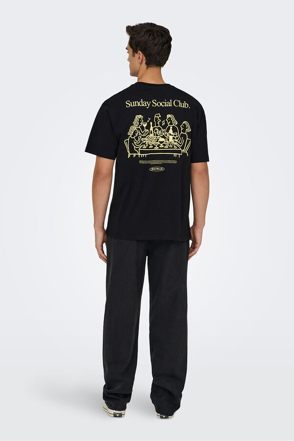 Only & Sons T-shirt manga curta preto