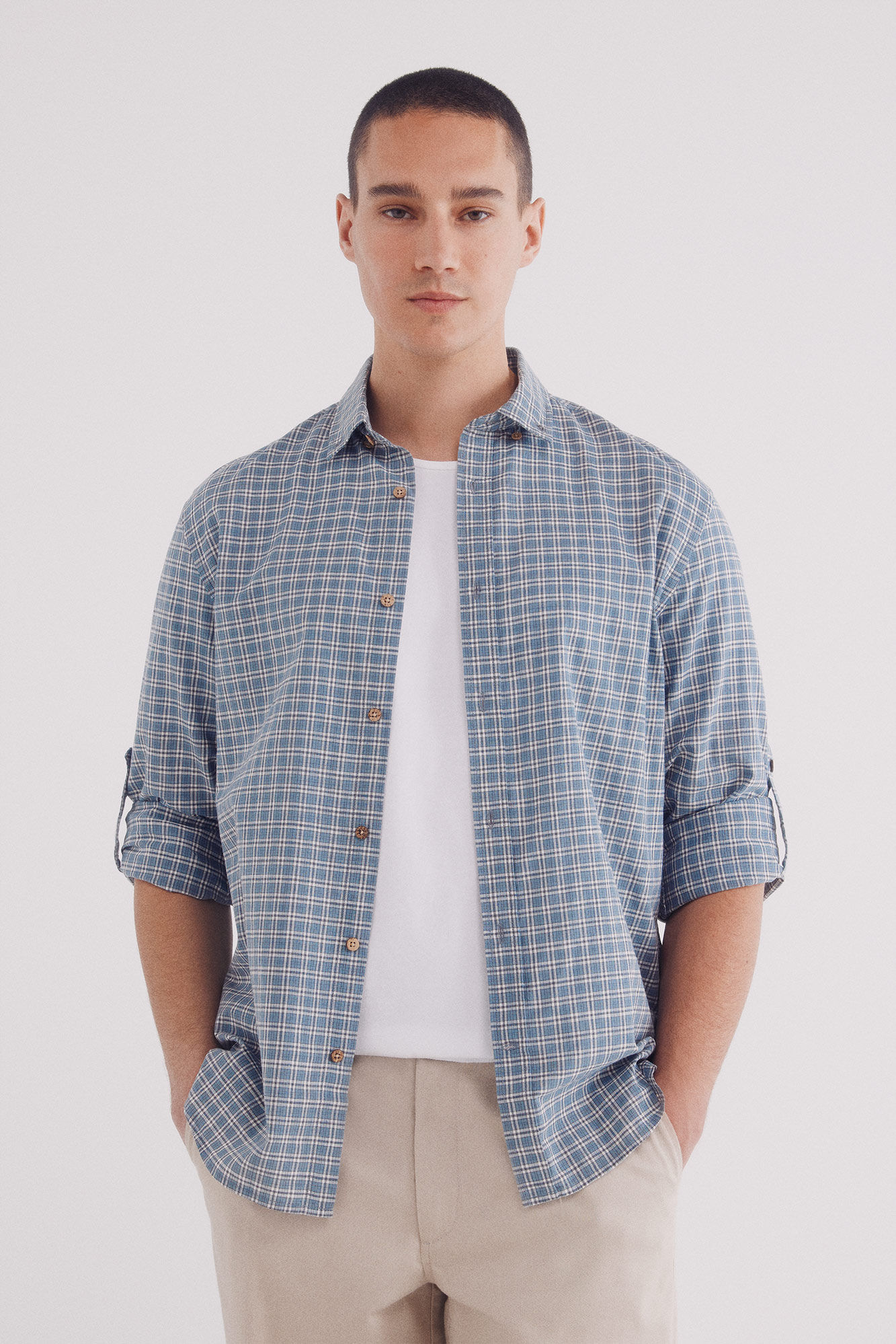 Springfield Camisa xadrez de algod&atilde;o favela
