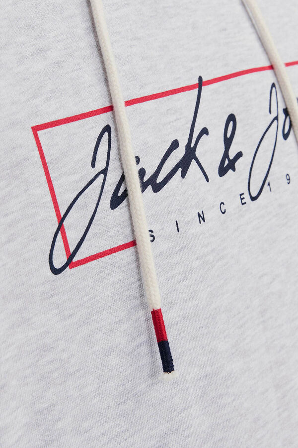 Jack & Jones Sweatshirt com capuz padr&atilde;o branco