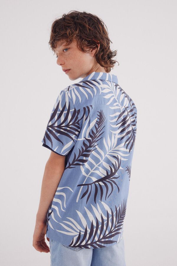 Springfield Kids Camisa palmeira para meninos azul