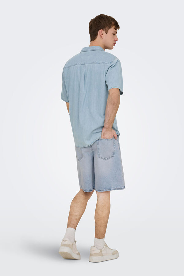 Only & Sons Bermuda vaquera azul