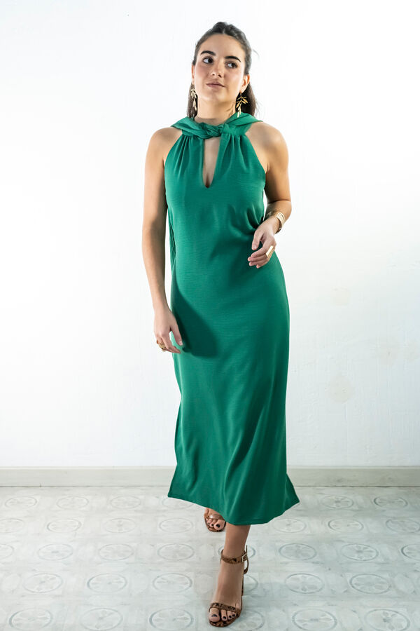 Cul Sac Vestido midi reto verde