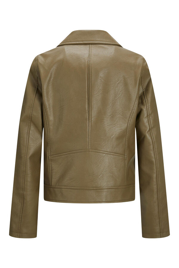 Jack & Jones Casaco estilo biker de efeito pele verde