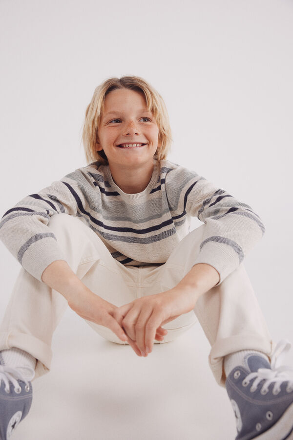 Springfield Kids Su&eacute;ter riscas de menino verde