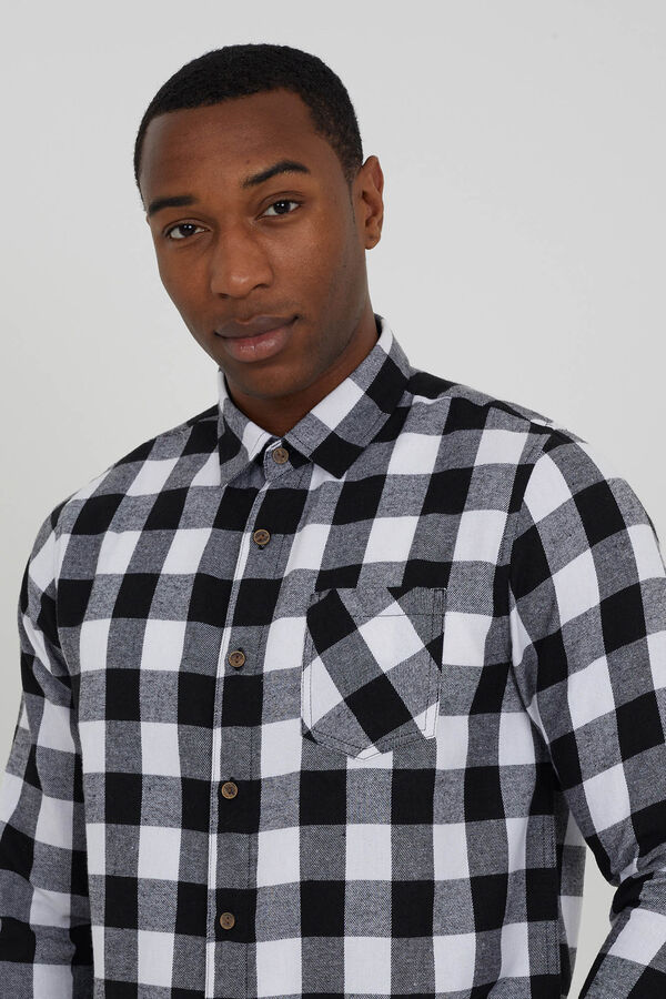 Brave Soul Camisa manga larga con bolsillos estampado