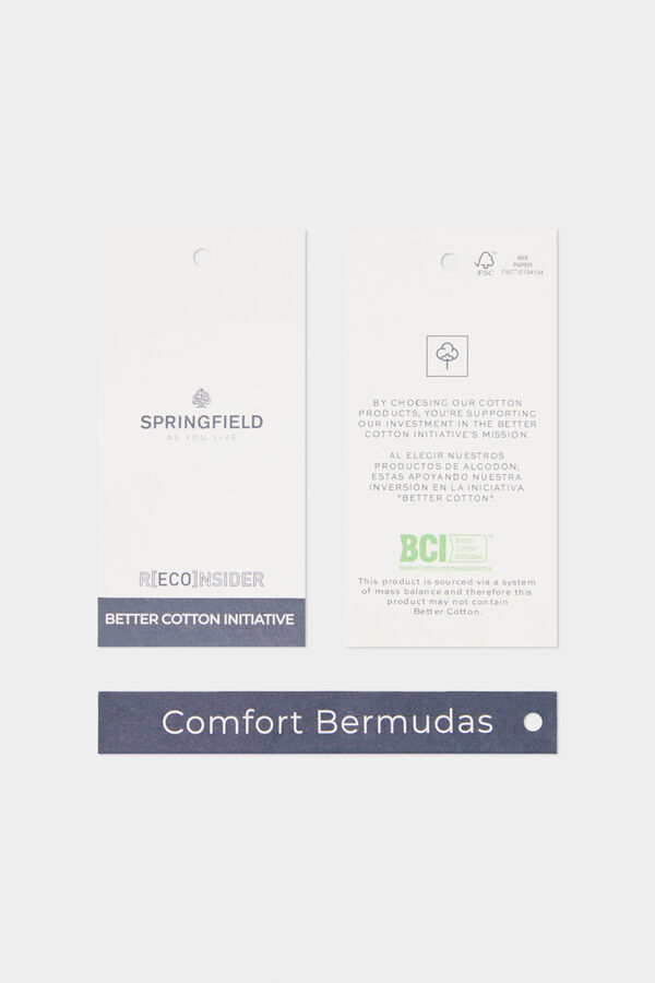 Springfield Bermuda piqué bicolorida cinza