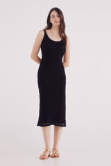 Springfield Vestido midi crochet negro negro