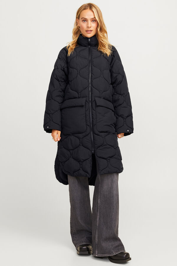 Jack & Jones Sobretudo comprido acolchoado preto