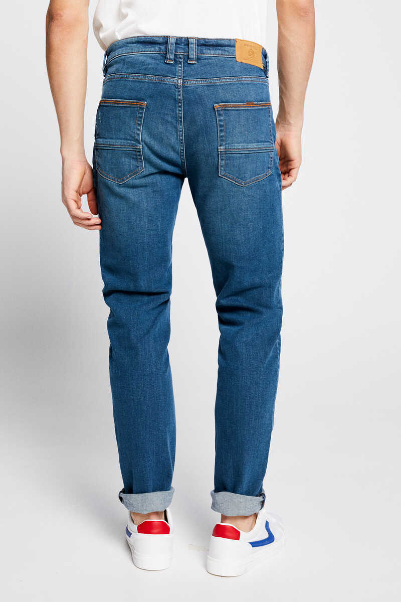 Springfield Jeans slim lavado medo oscuro turquesa