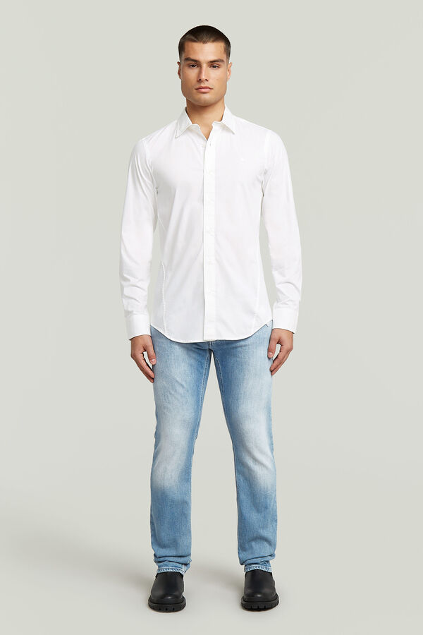 G-STAR Camisa entallada de manga larga blanco
