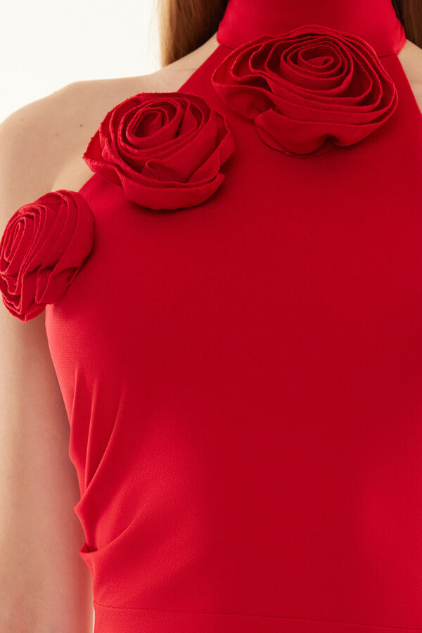 Trendyol Vestido de noite regular vermelho