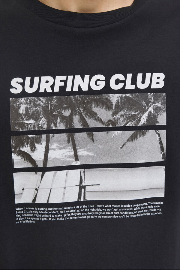 Jack & Jones Camiseta estampada com caimento relaxado preto