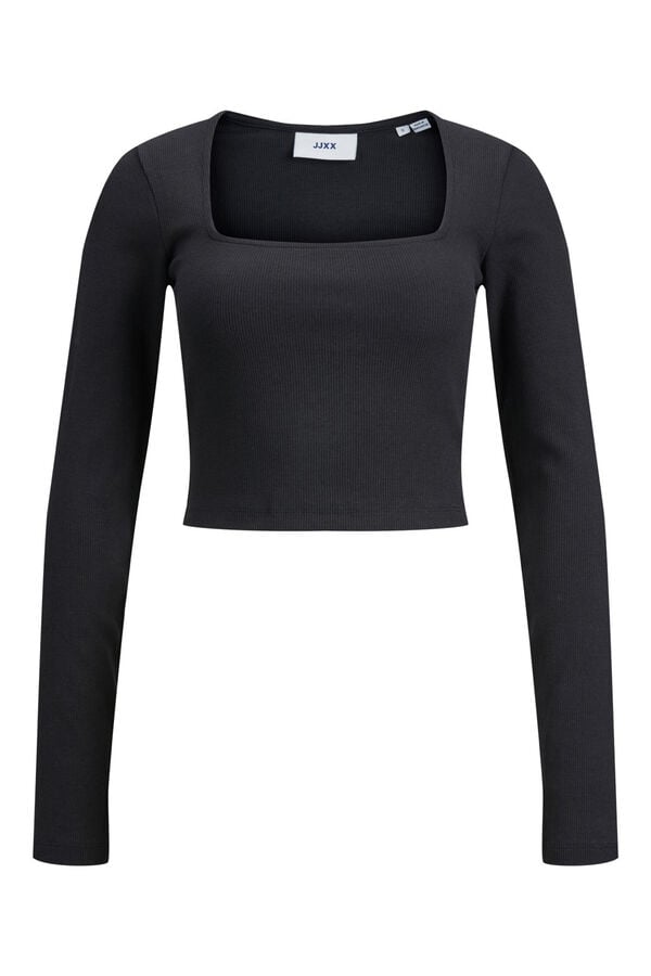 Jack & Jones Top de manga larga y escote cuadrado de mujer negro
