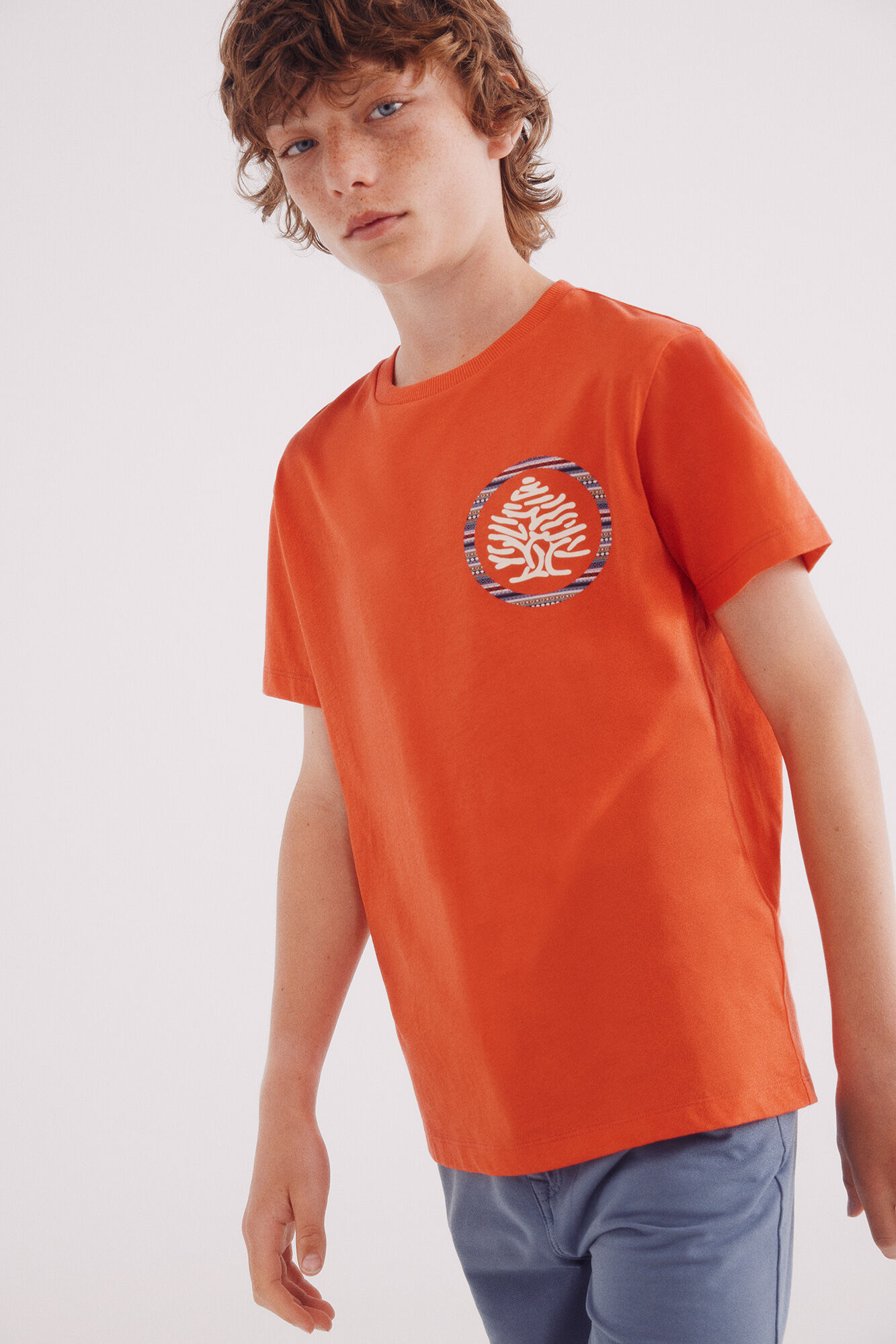 Springfield Kids Camiseta infantil com estampa de &aacute;rvore &eacute;tnica