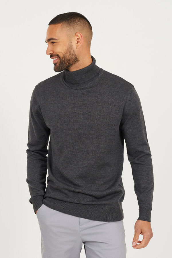 Brave Soul Jersey de punto con cuello alto gris