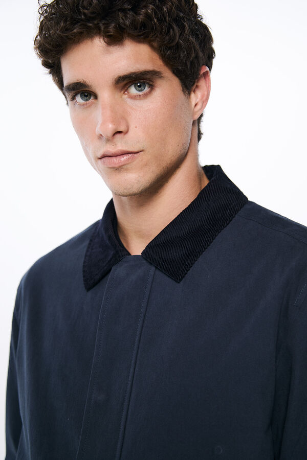 Springfield Parka curta de gola veludo azul