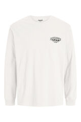 Jack & Jones Camiseta manga larga logo blanco