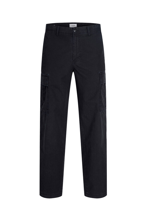 JJ REBEL Cal&ccedil;a cargo em algod&atilde;o de cintura m&eacute;dia preto
