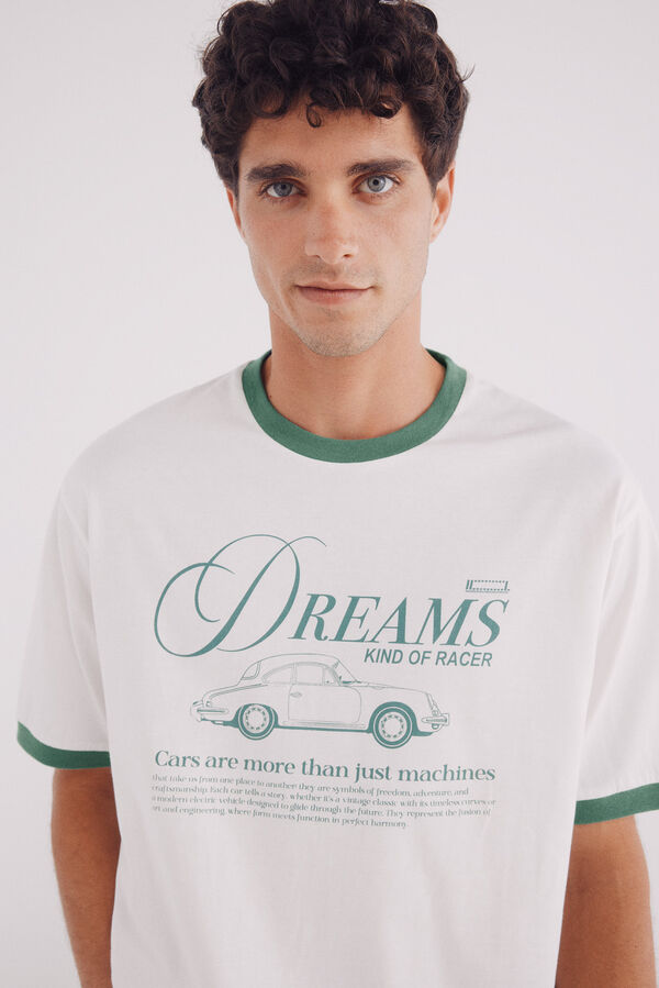 Springfield Camiseta contraste stay dreams marfil