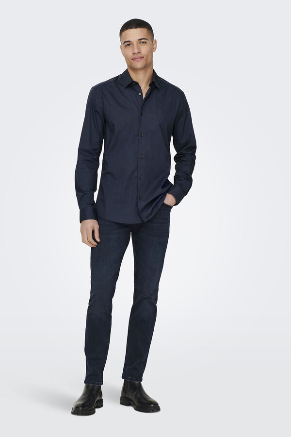 Only & Sons Camisa manga comprida Oxford azul