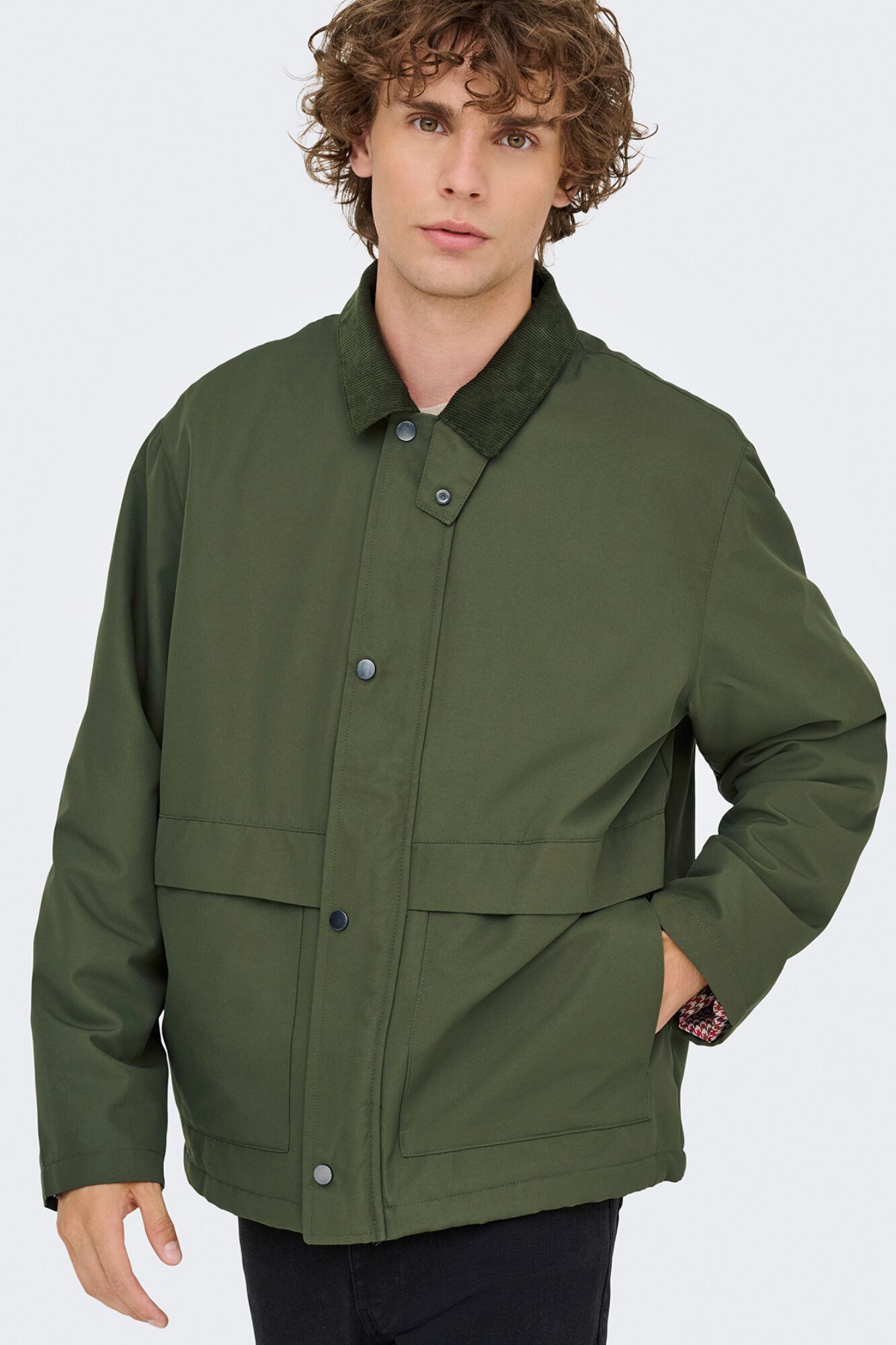 Only & Sons Casaco casual com gola de bombazina