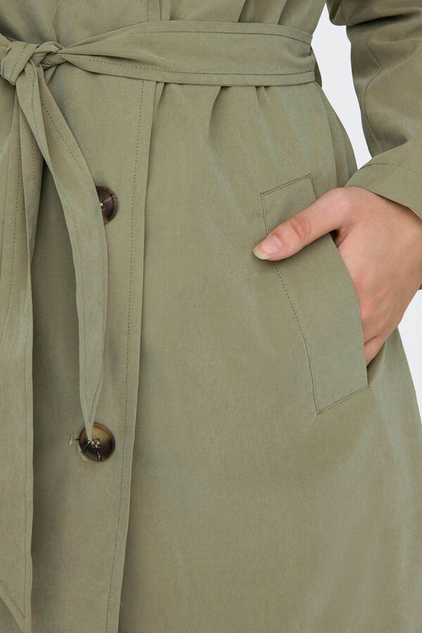 JDY Gabardina con botones verde