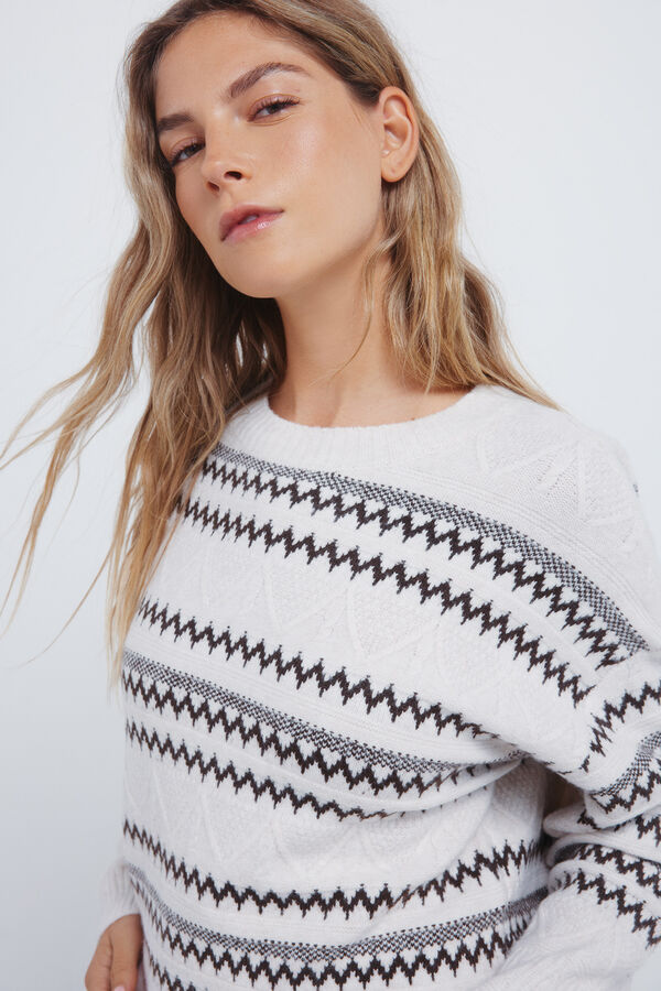 Springfield Jersey jacquard cenefas marr&oacute;n marr&oacute;n