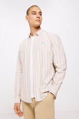 Springfield Camisa oxford riscas  camelo