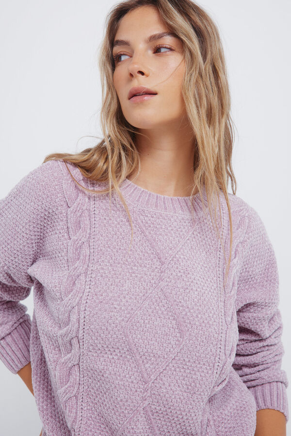 Springfield Jersey chenilla cable knit morado/lila