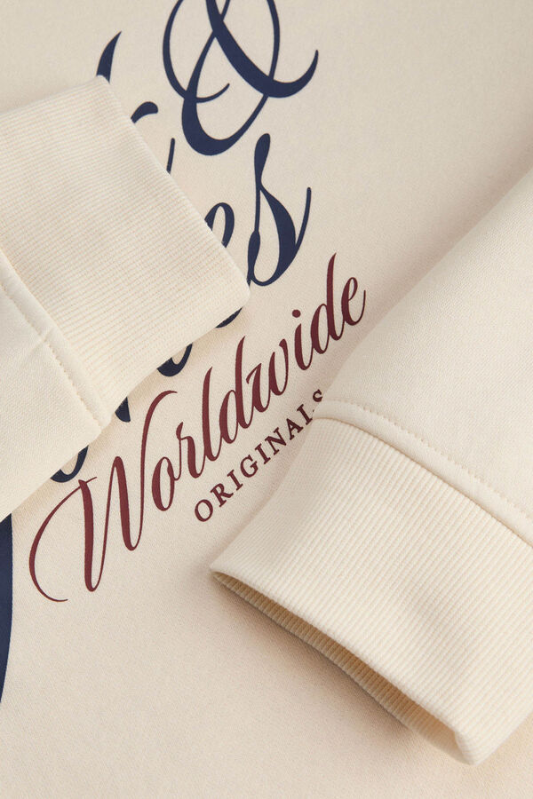 Jack & Jones Sudadera cuello redondo logo blanco