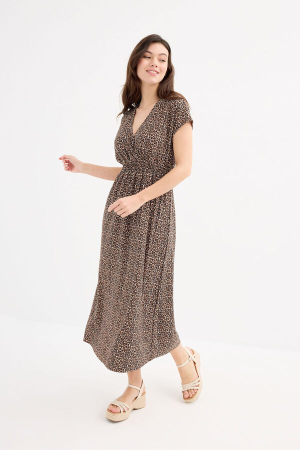 Inside Vestido Midi Cintura El&aacute;stica negro