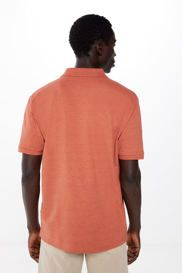 Springfield Polo piqu&eacute; tejido fantas&iacute;a naranja