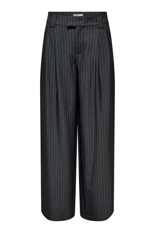 Only Cal&ccedil;a de terno listradas cinzento