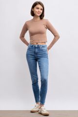 Inside Jeans Skinny de Cintura M&eacute;dia azul