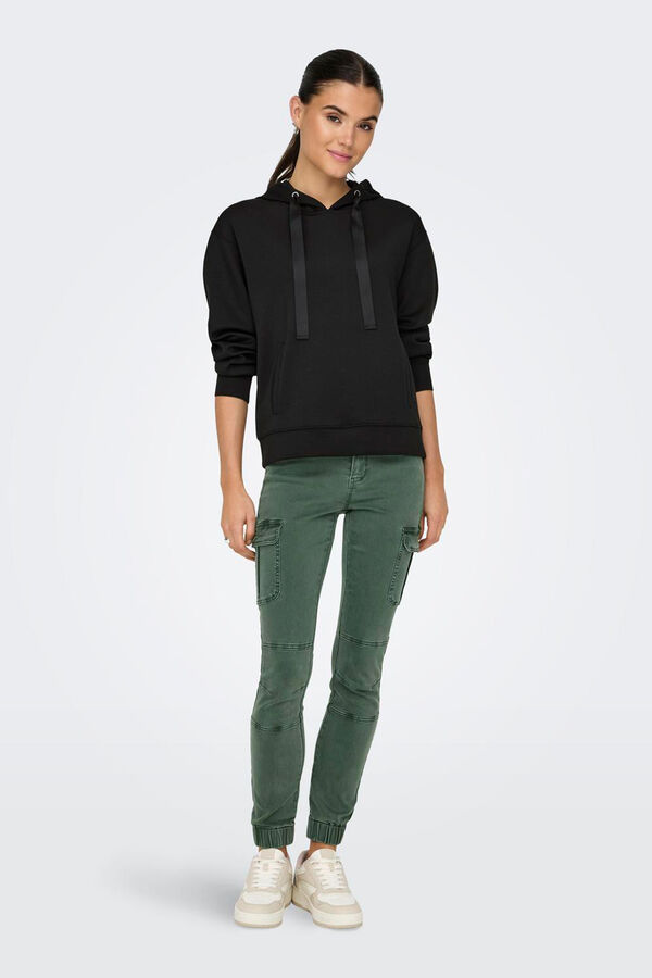 Only Sudadera lisa con capucha negro