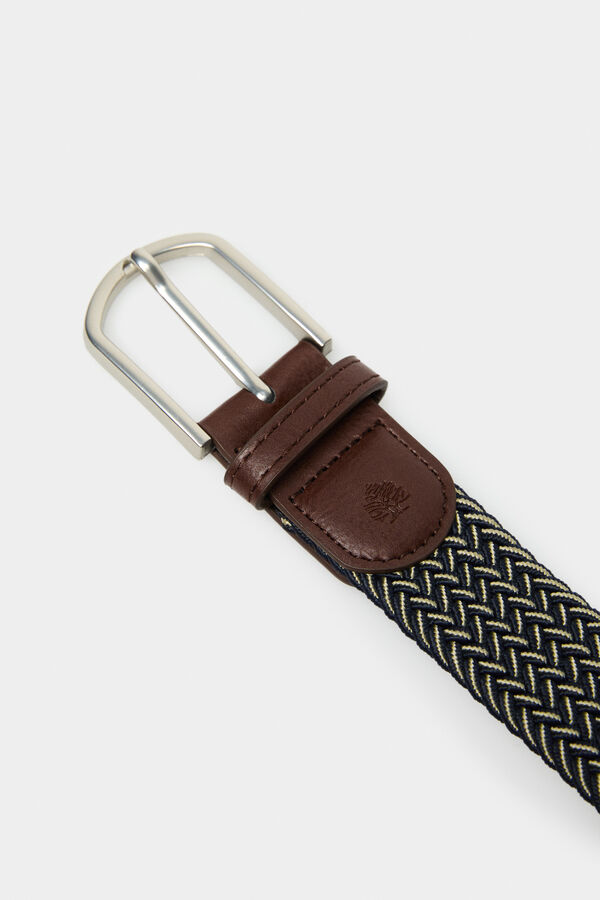 Springfield Cintur&oacute;n trenzado bicolor azul