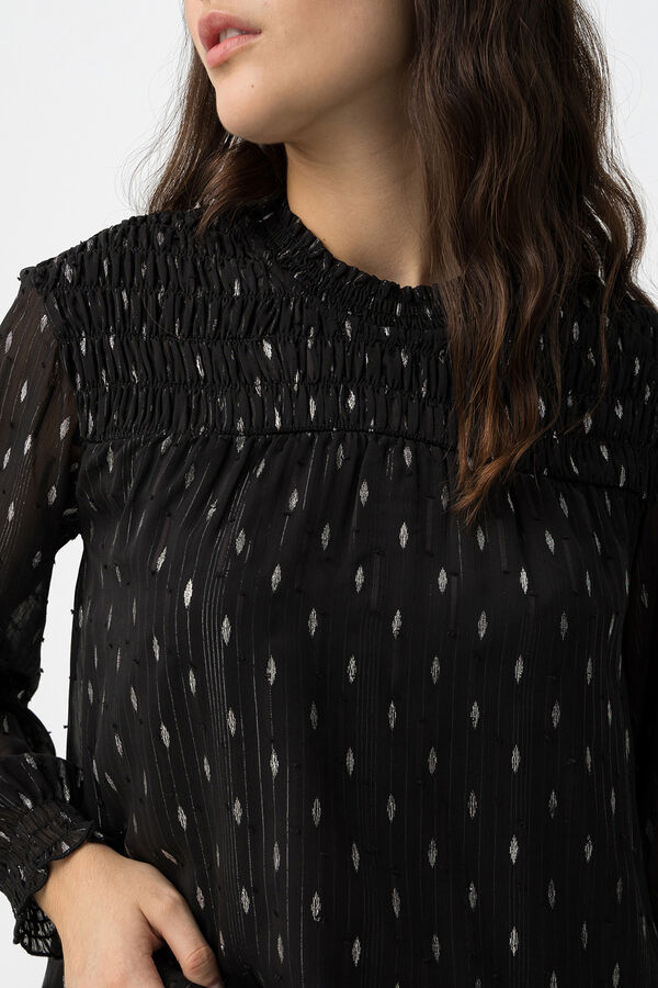 Tiffosi Blusa Semitransparente Drapeada preto