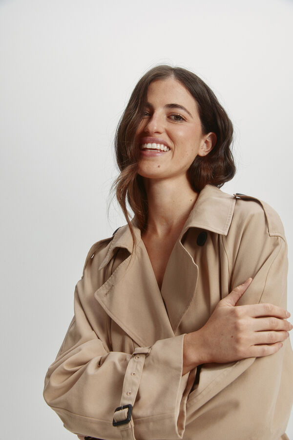 Only Parka larga entretiempo tostado