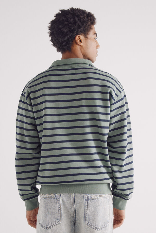 Springfield Sudadera camionero rayas verde