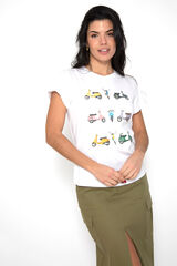 Brave Soul T-shirt de manga curta estampada branco