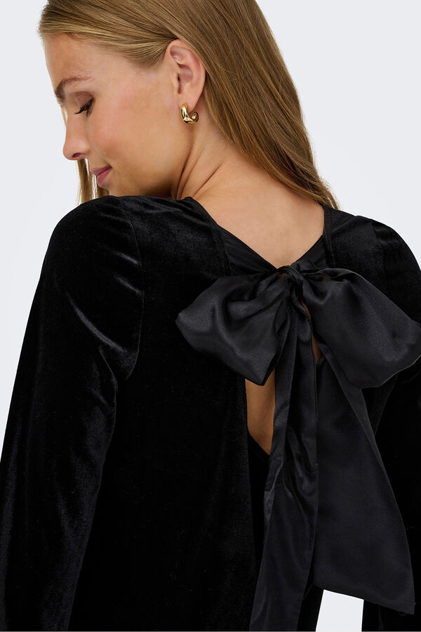 JDY Vestido curto de veludo preto