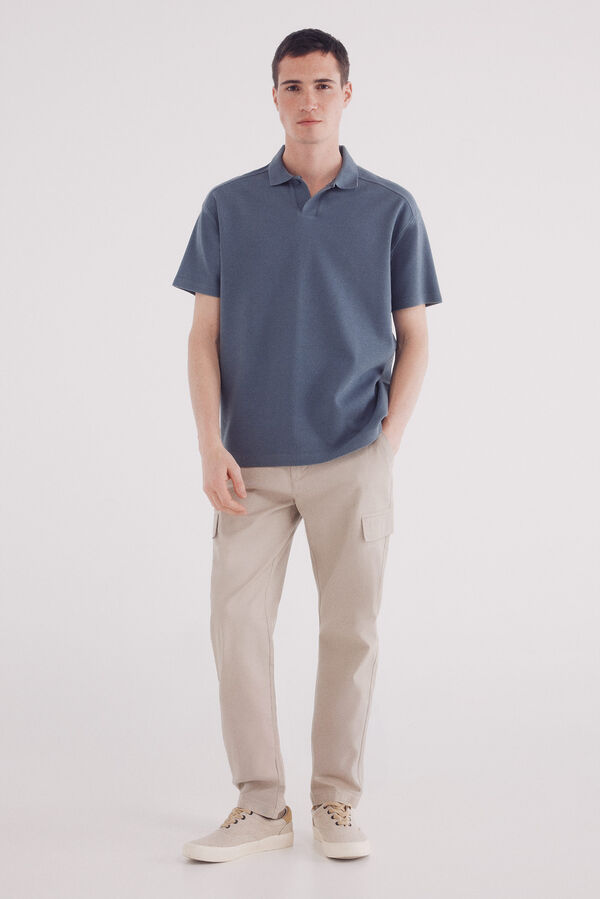 Springfield Camisa p&oacute;lo waffle de regular fit azul