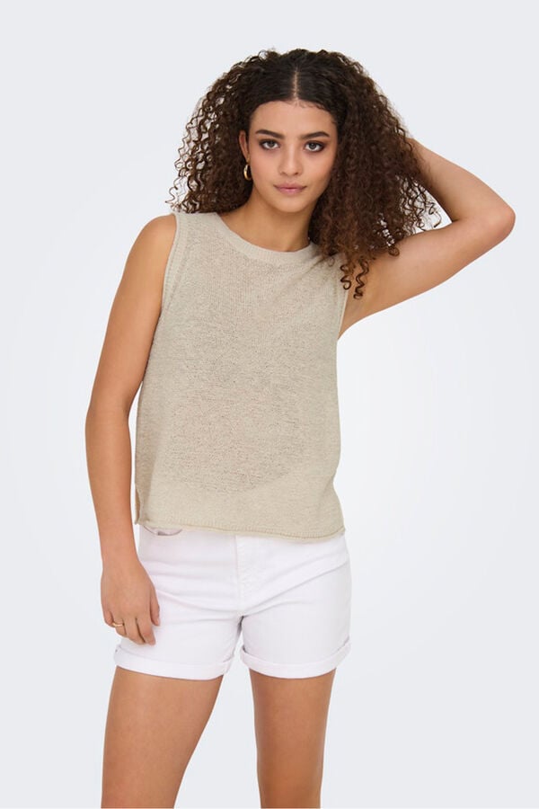 Only Camiseta de malha fina cinzento