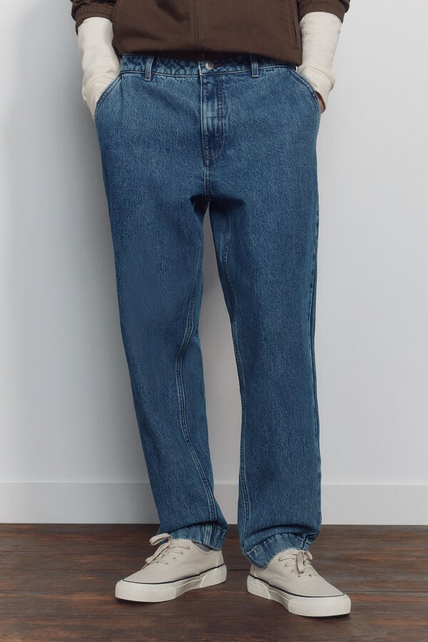 Springfield Jeans chino sobretingido relaxed fit azul