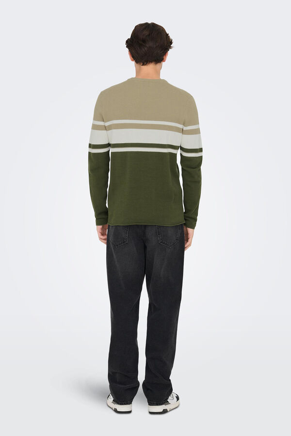 Only & Sons Camisola de gola redonda cru