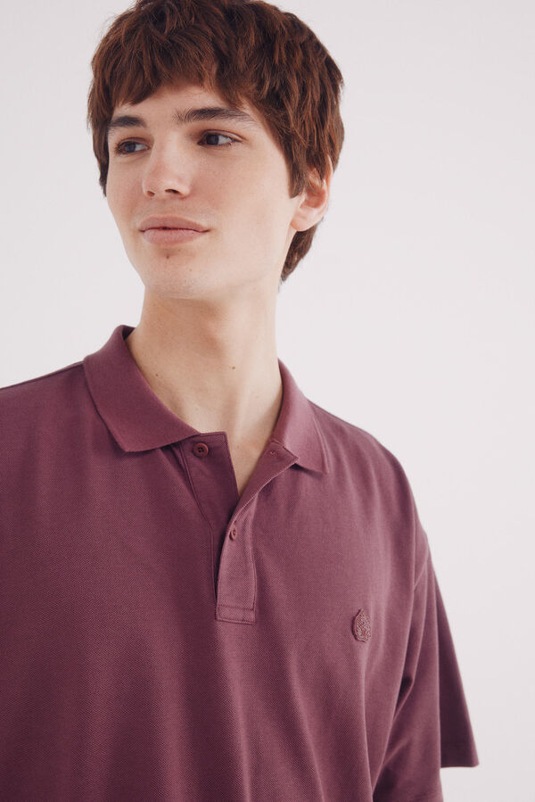 Springfield Polo piqué boxy fit burdeos