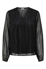 JDY Top manga larga brillo negro