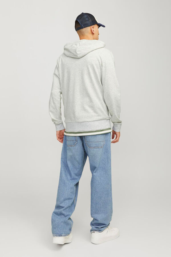 Jack & Jones Sweatshirt com capuz padr&atilde;o branco