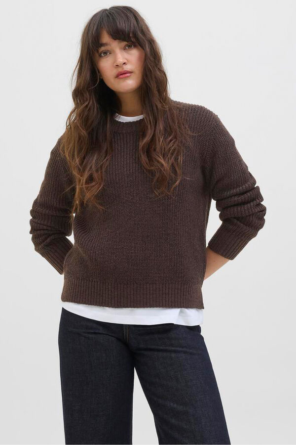 Jack & Jones Jersey b&aacute;sico de punto plano marr&oacute;n